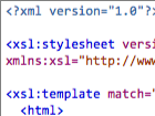 screenshot of X M L code