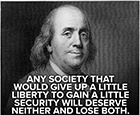 Benjamin Franklin with quote from paragraph 2