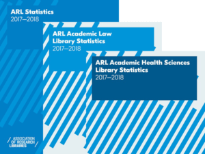 covers of the three 2017-2018 ARL Statistics publications