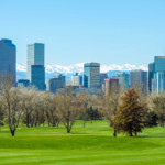 photo of Denver skyline in spring