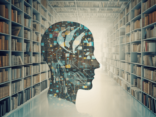 AI-generated graphic to suggest generative AI in research libraries