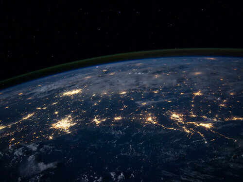 photo of Earth at night from space