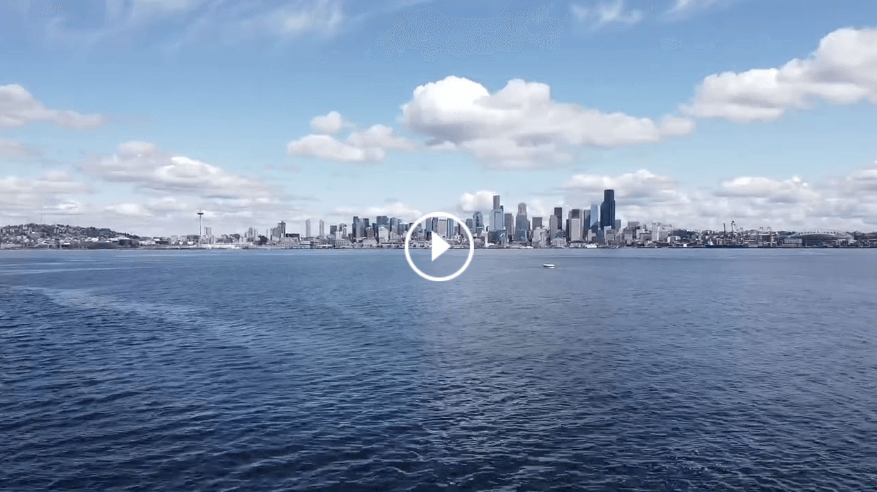 still from video of Seattle Waterfront from Elliott Bay 