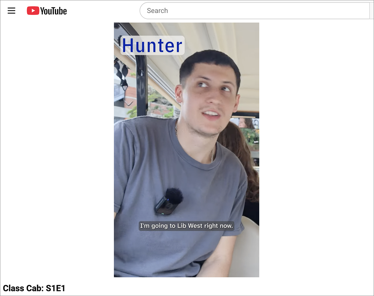 a still from the UF Class Cab video 